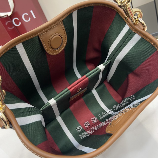 Gucci專櫃古馳最新款購物袋GG圖案條紋織大號肩背包 jh2752型號：815118